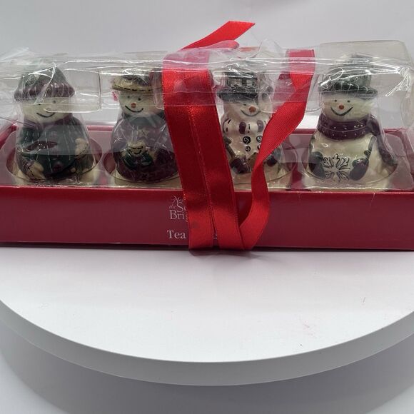 Make the Season Bright Lot of 4 Snowman Tea Light Candles Christmas Decor - Picture 1 of 4